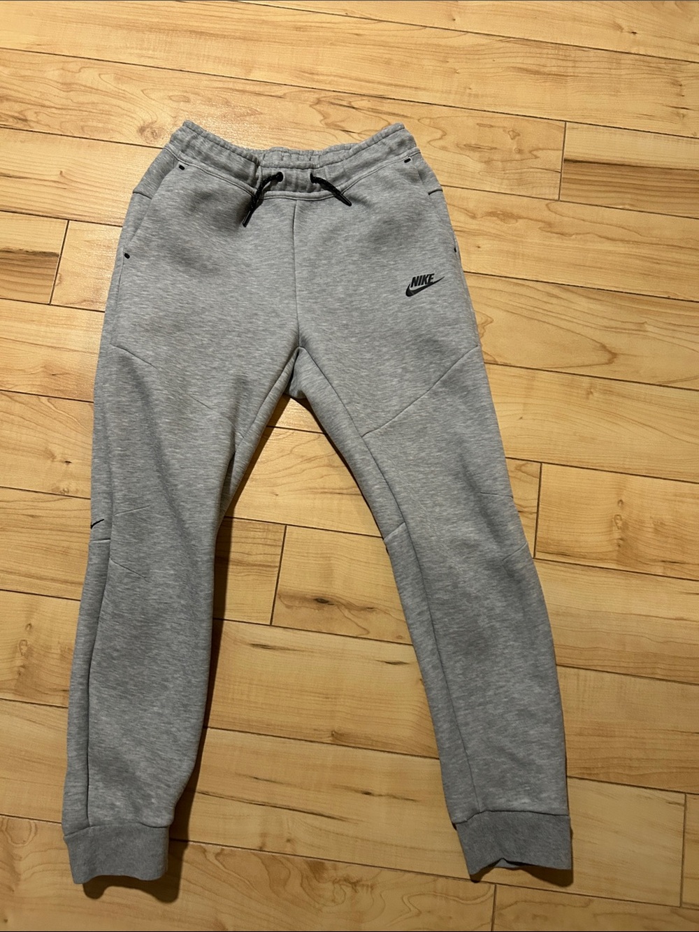 Nike Youth Heather Gray Jogger Sweatpants with Black Logo